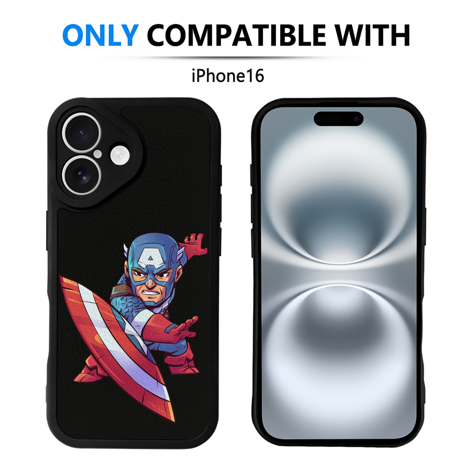 （画像用） アベンジャーズ The Avengers 【iPhone 16シリーズ対応】シリコンスマホケース（レザー調） 材質：シリコン